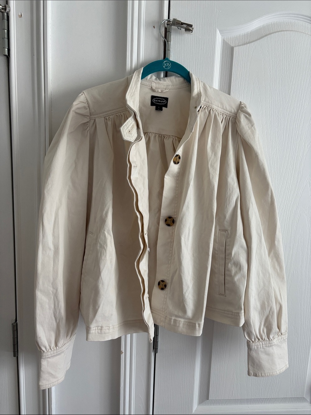 L.L.Bean Cream Casual Cotton Jean Jacket